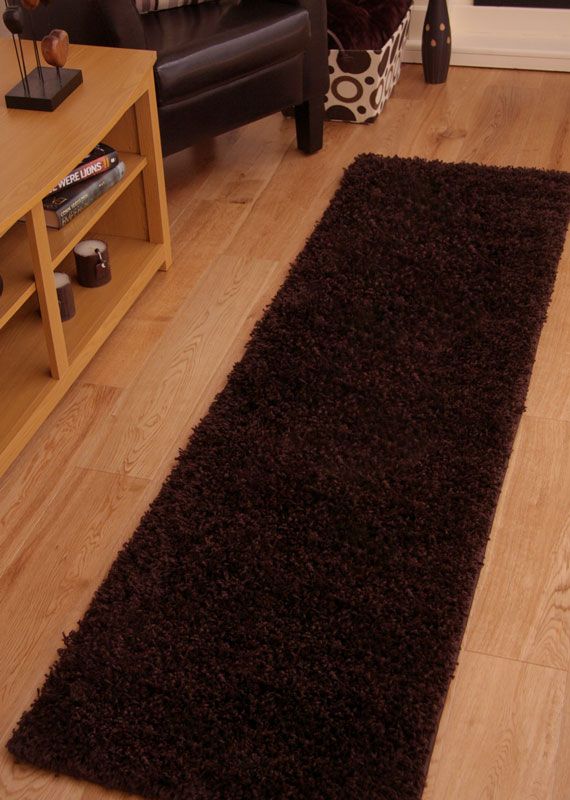 Thick Shaggy Long Runner Rug Dark Brown Shaggy Runners Rugs Thick Pile